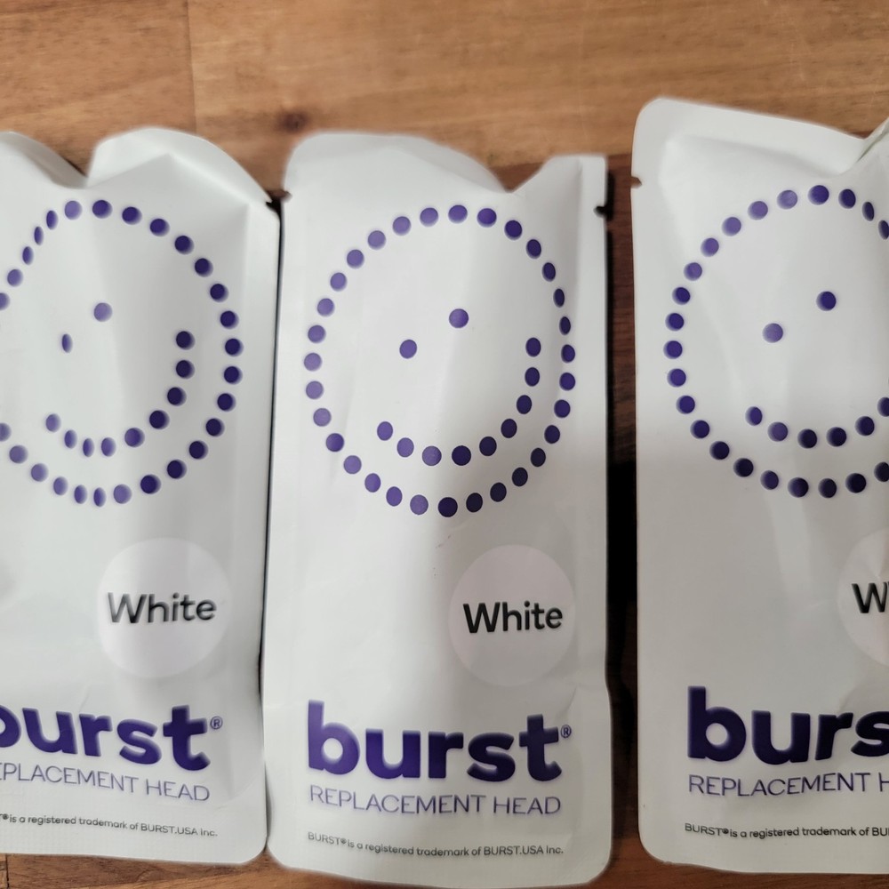 3 Pack,BURST Sonic Electric Toothbrush Replacement Heads,White Soft Bristles