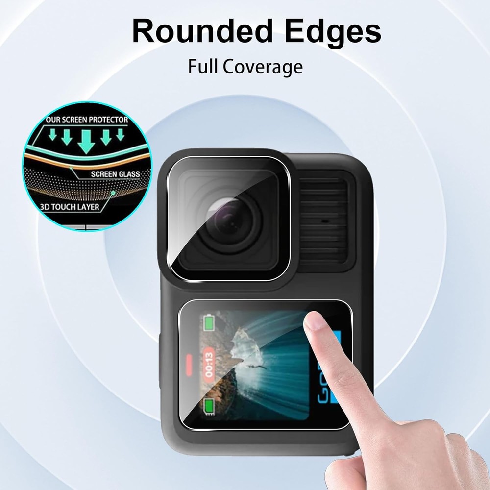 Go Pro Hero 13 Black Case with [6 Pack] Tempered Glass Protector Compatible