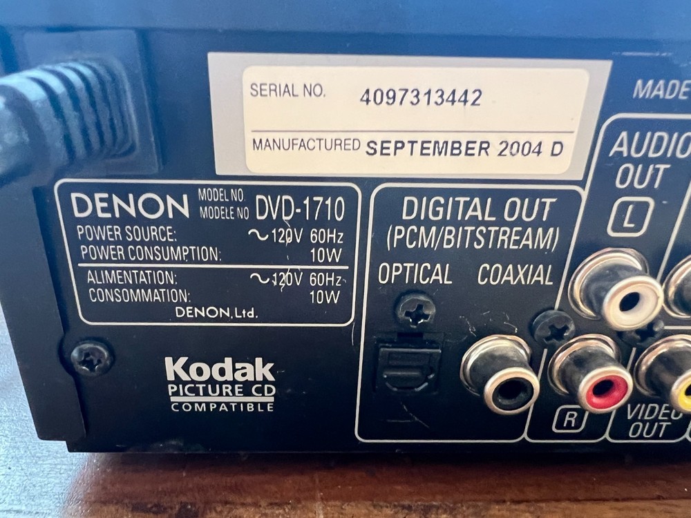 Denon DVD-1710 CD/DVD Player