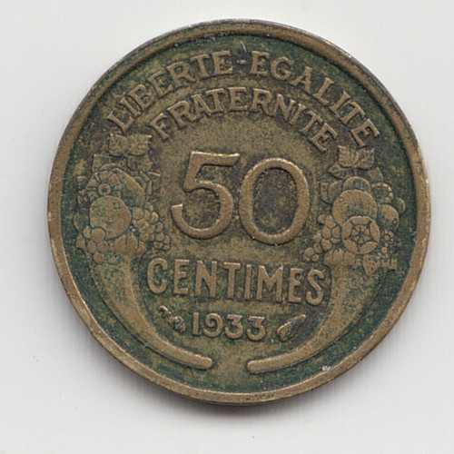 France 50 Centimes 1933 as shown