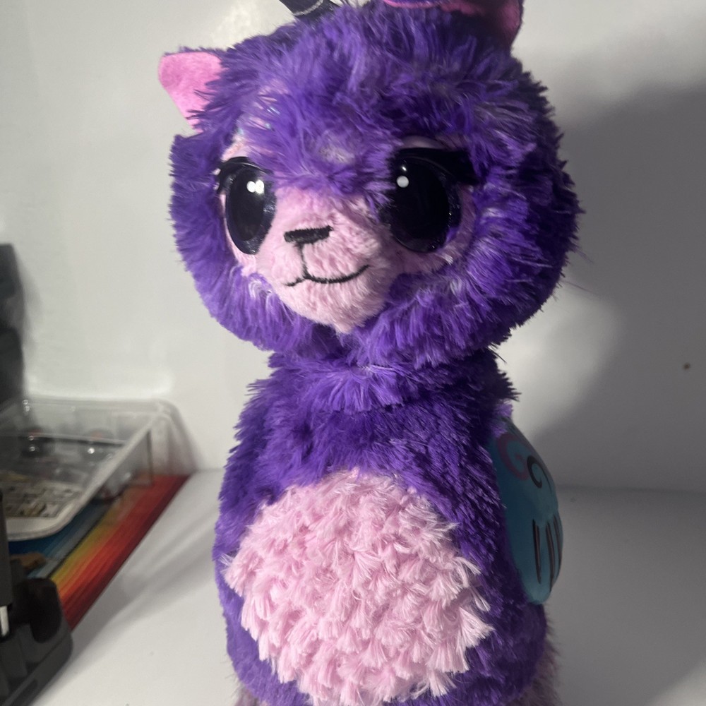 Hatchimals WOW! Purple Llalacorn 32” Interactive Talks Glows Extends Flaps WORKS