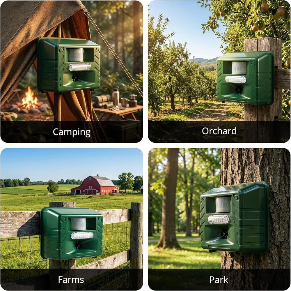 Battery-Powered Ultrasonic Pest Repeller with Adjustable Frequency & Remote