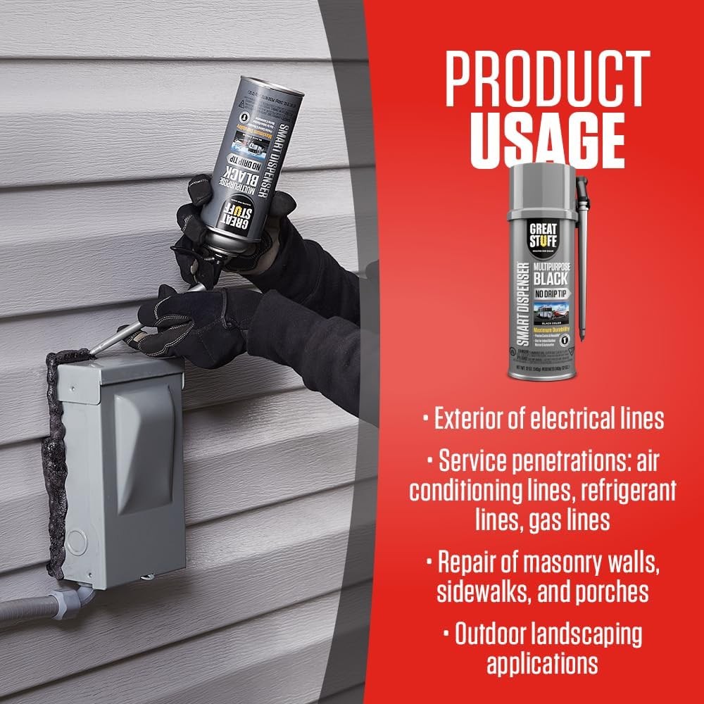 Great Stuff 99112876 Smart Dispenser Multipurpose Black, 12 Oz.