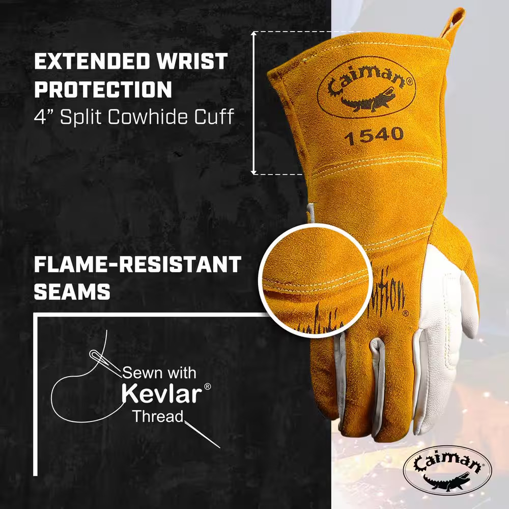 Large Premium Goat Grain Tig/Multi-Task Welder'S Glove with Split Cowhide Back
