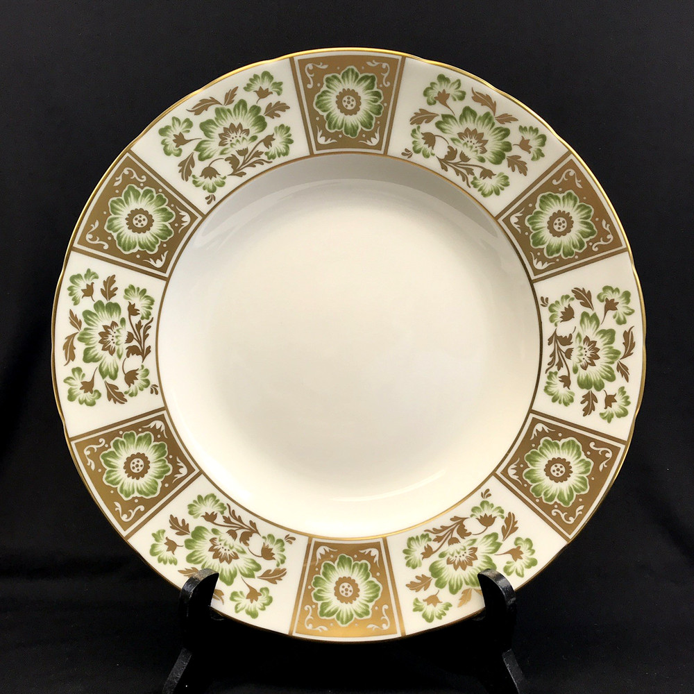Royal Crown Derby "Green Derby Panel" #A1237 Dinner Plate (10.5") - Excellent!
