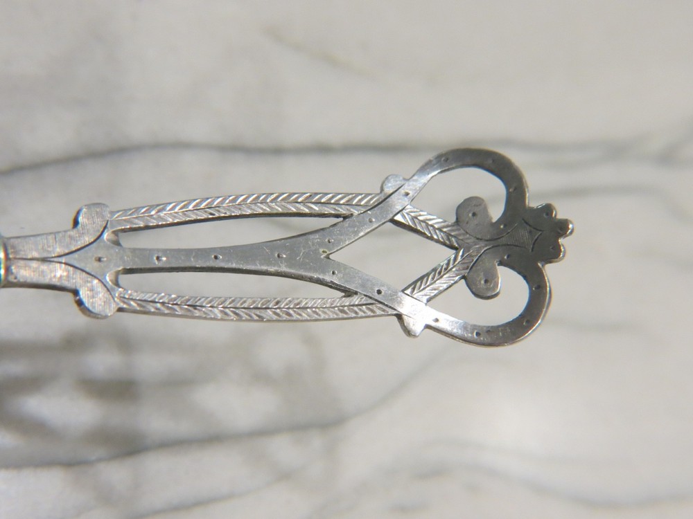 Danish 833 Silver Fish Server & Serving Spoon With Crown And Barley Twist