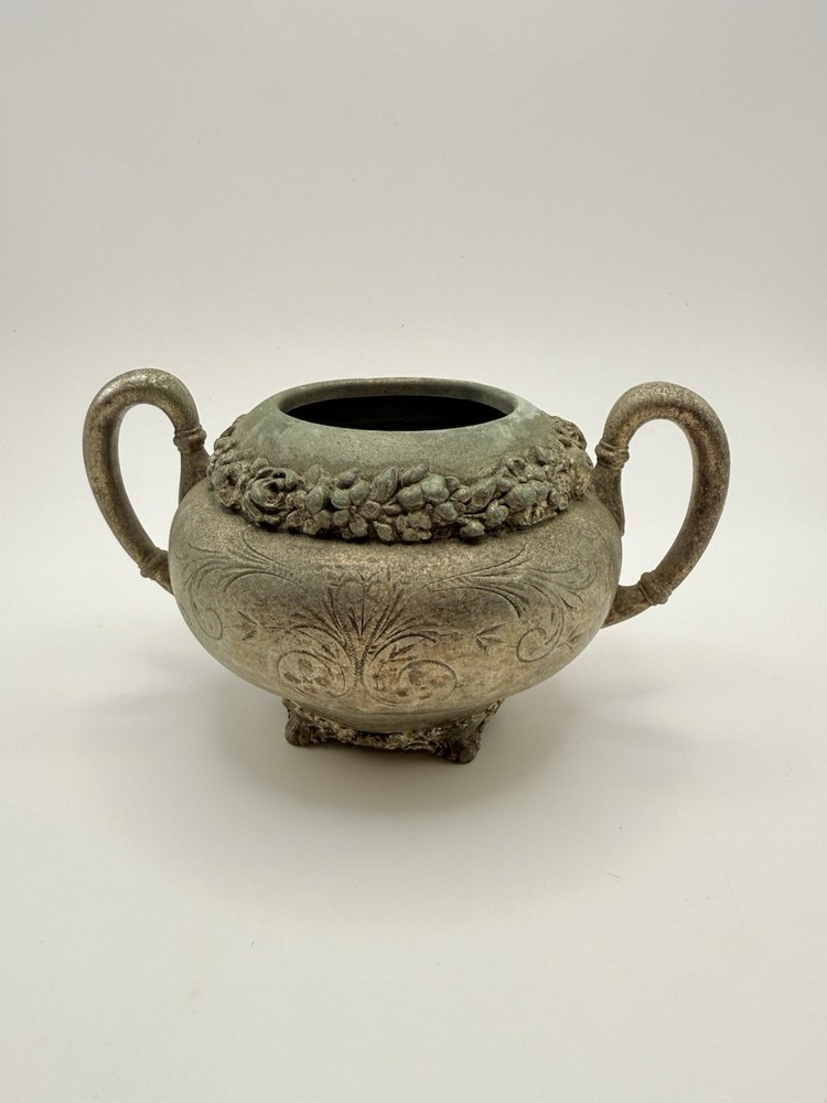 Vintage Silver-Plated Double Handle Sugar Bowl | Classical Floral Design
