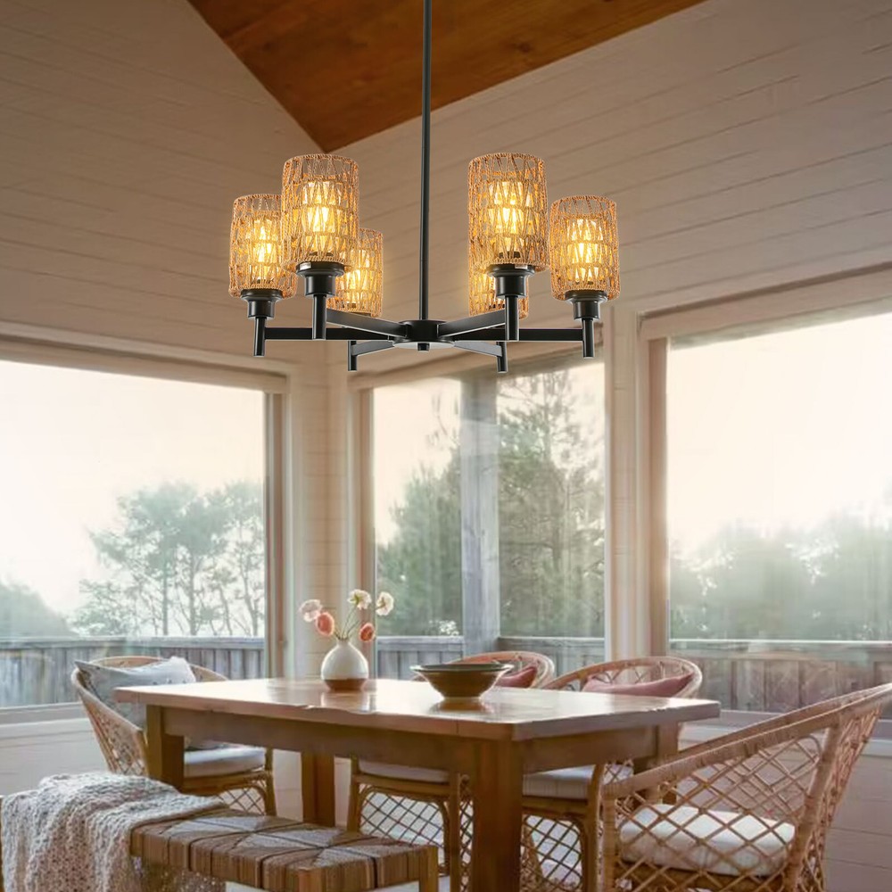 6-Head Pendant Lighting Ceiling Dimmable Modern Ceiling Light Chandelier