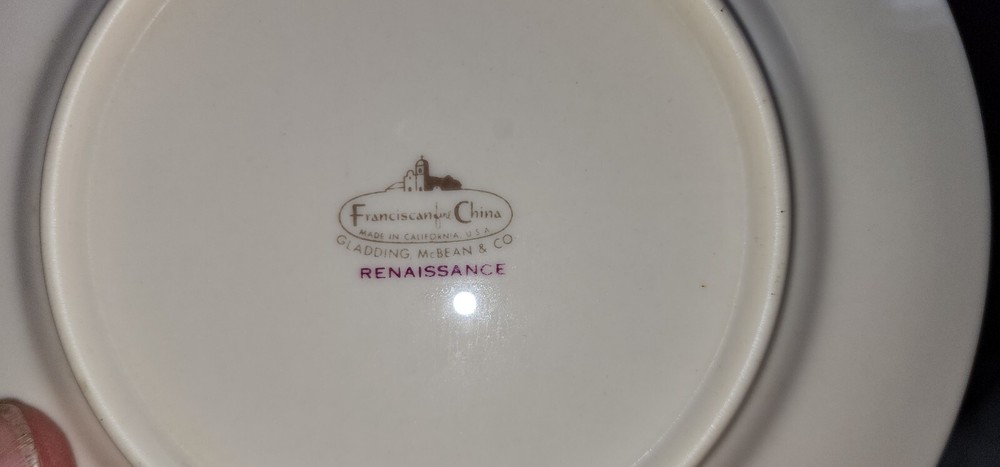 Franciscan Renaissance Grey Bread Plates Set of 3