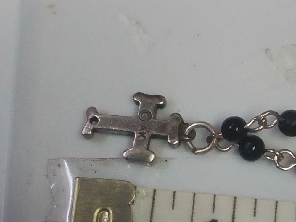 Cross Signed AK Beaded Necklace