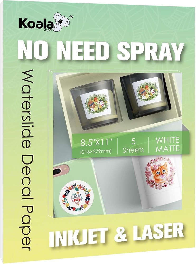 Inkjet Printable Waterslide Transfer Paper Matte Finish Sheets