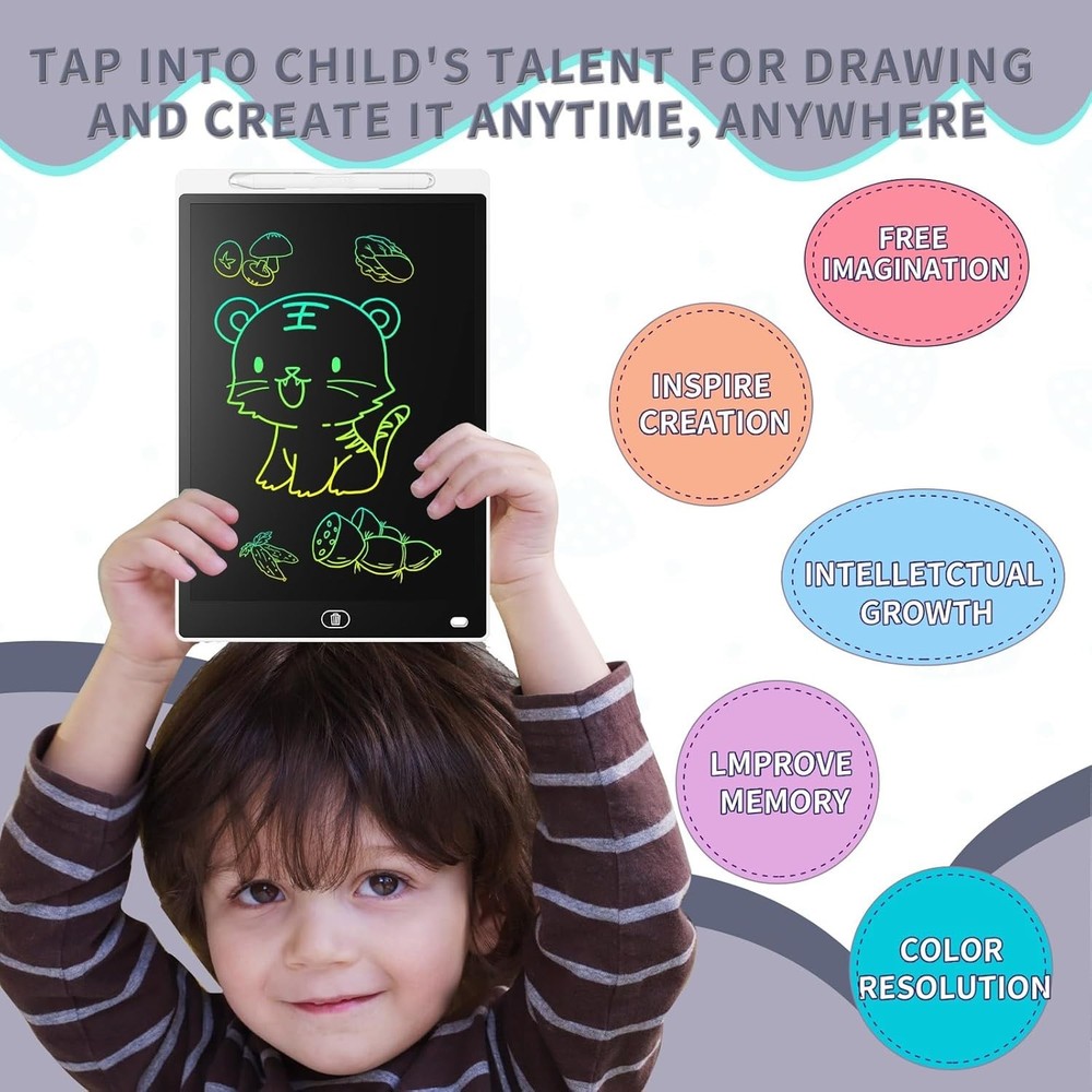 2 Pack] LCD Writing Tablet 8.5-Inch Colorful Doodle Board, Toddler Learning E...