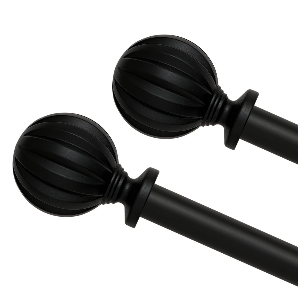 Decorative Curtain Rod, Easy Installation, Adjustable 3/4 Inch Diameter Singl...