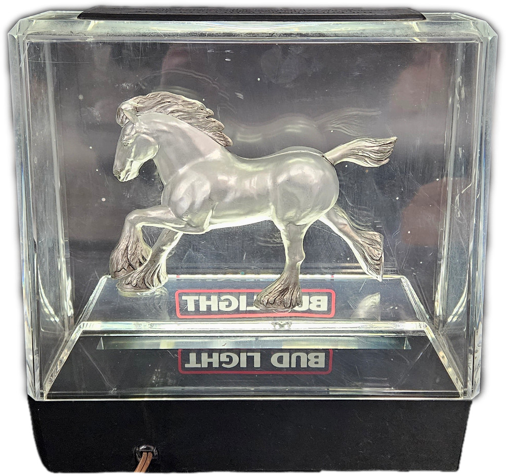 Vintage Bud Light Everbrite Clydesdale Table Bar Lamp