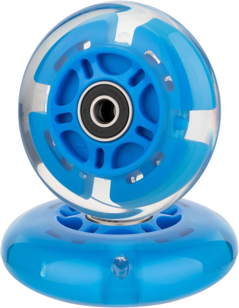 80mm Light up Scooter Wheels L.E.D. Flashing Kick Scooter Replacement (2-Pack)