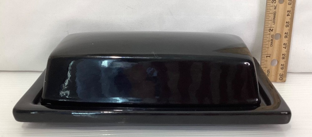 Oggi Butter Dish Ceramics Black