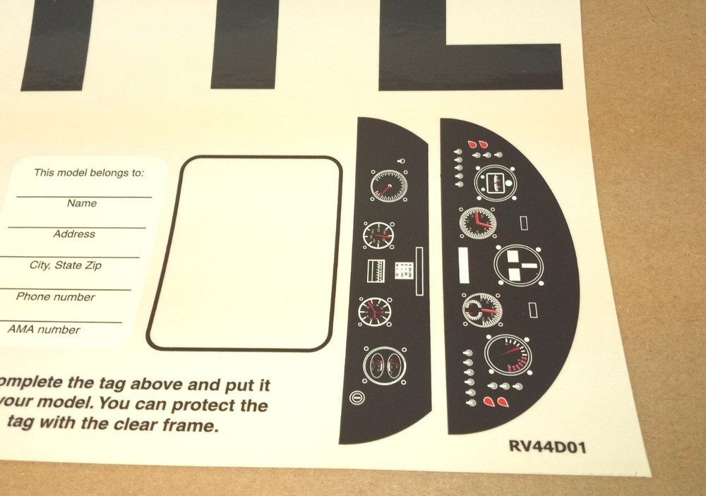 Great Planes RV-4 40 RC Model Airplane OEM Decals ELD4D01