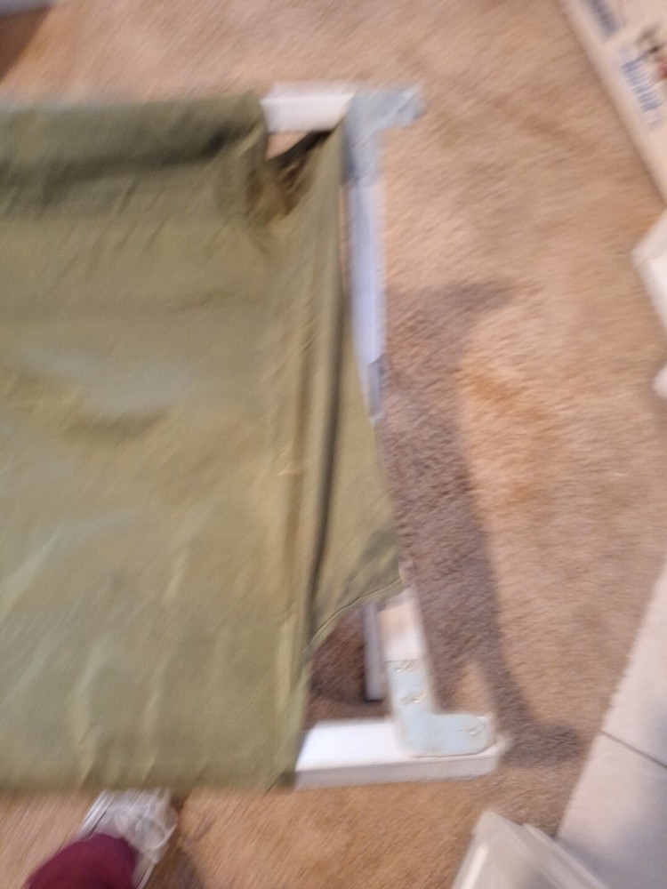VINTAGE FOLDING COT MILITARY ARMY CANVAS, Aluminum