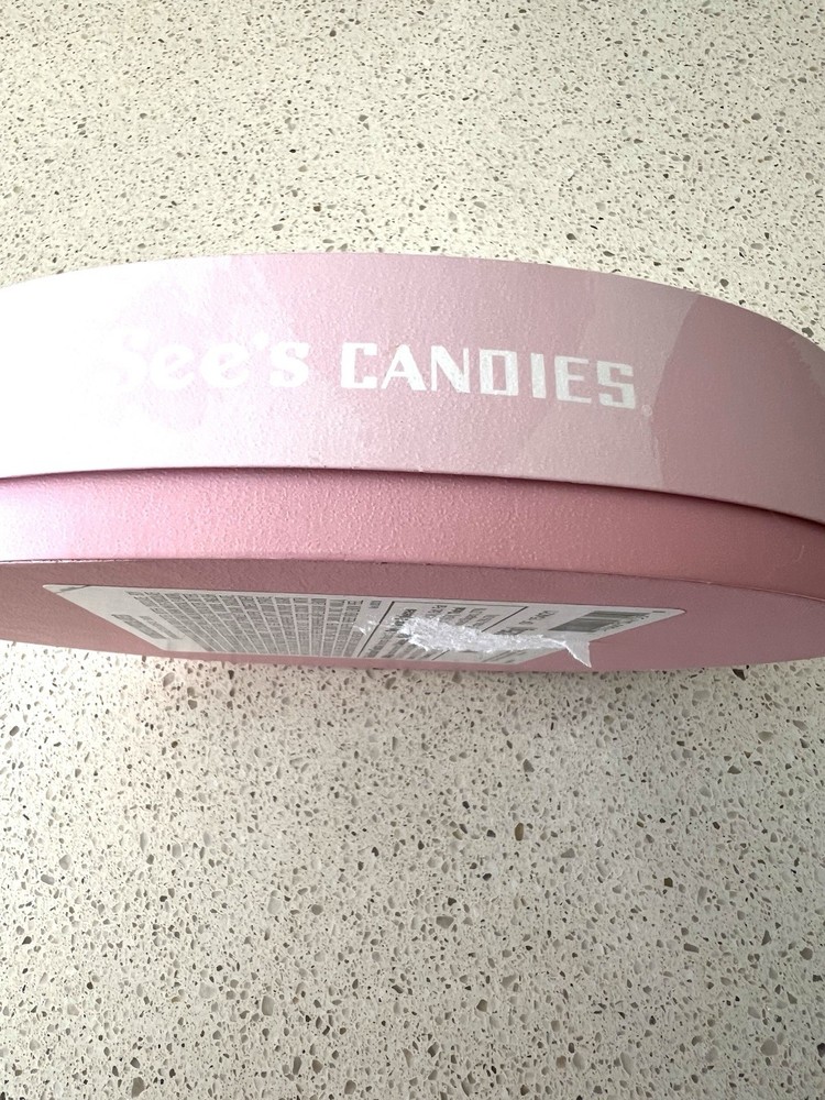 See’s Candies Flowers EMPTY Box Container Pink Box Springtime Delights