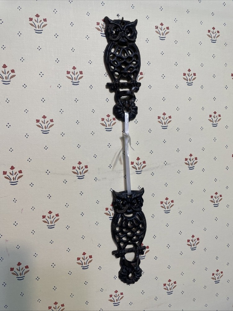 Cast Iron Owl Hardware 2pcs Mid Century