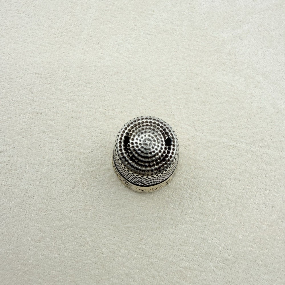 Antique Sterling Silver Swirl Pattern Thimble Sewing Accessory Collectible