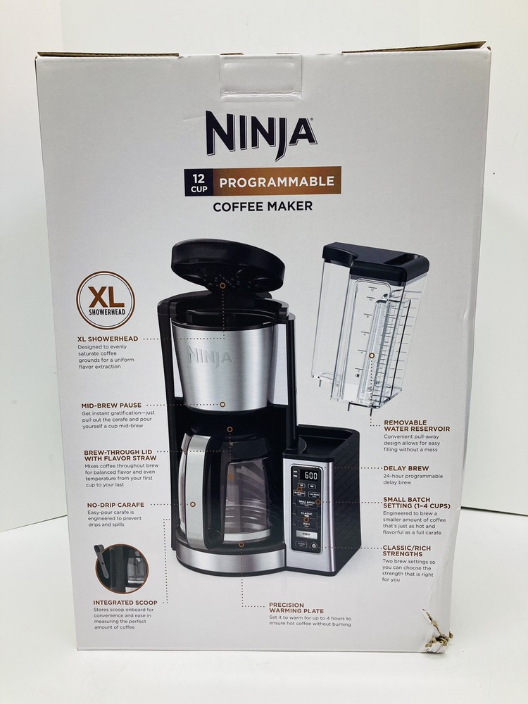Ninja Programmable 12 Cup Coffee Maker Custom Brew Strength.