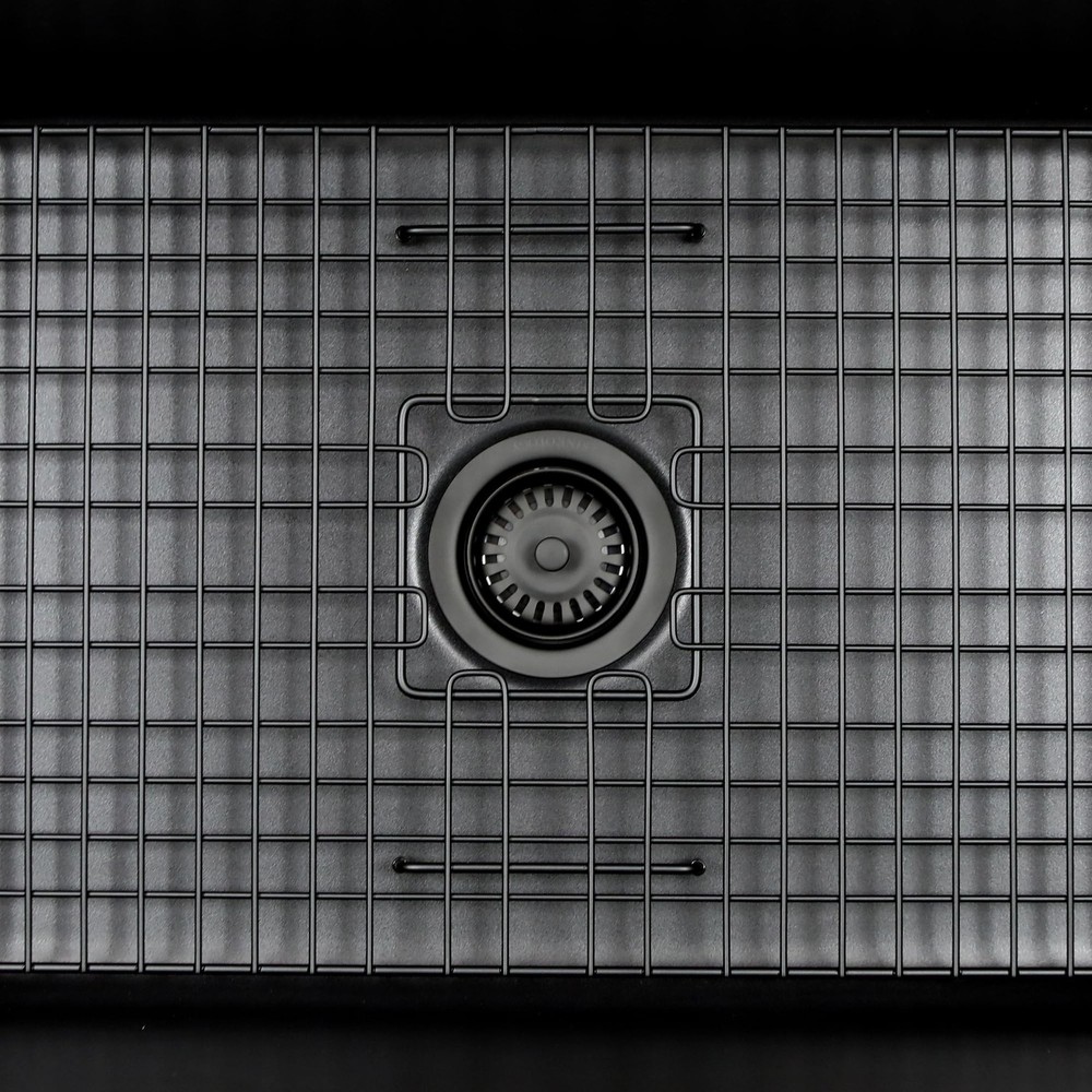 SinkSense Kitchen Sink Disposal Flange Drain with Stopper, Matte Black