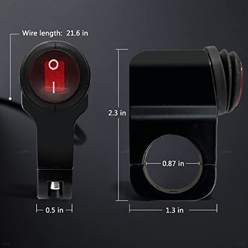 Motorcycle Handlebar Switch ATV Handlebar Light Switch 12V 1 Piece Red