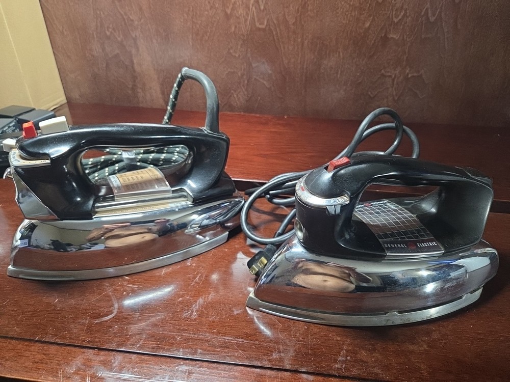 2 Vintage GE steam Irons