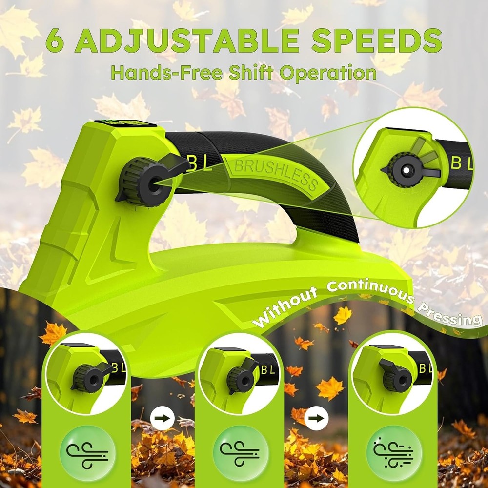 Quiet 21V Leaf Blower with Adjustable Speed & Detachable Tubes - Eco-Friendly