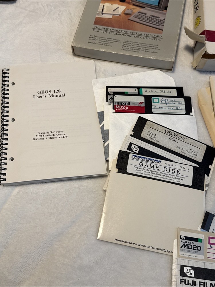 GEOS 128 Commodore 128 Software Lot Disks Manuals Berkeley Softworks