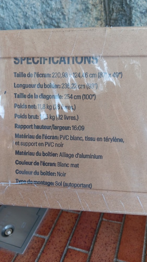 87" x 49" projector screen