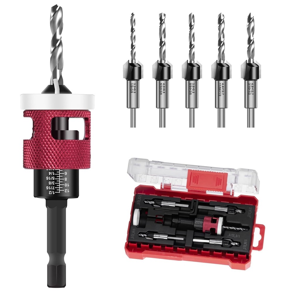 Countersink Drill Bit Set 7 PCS HSS Tapered Bits for Woodworking Projects