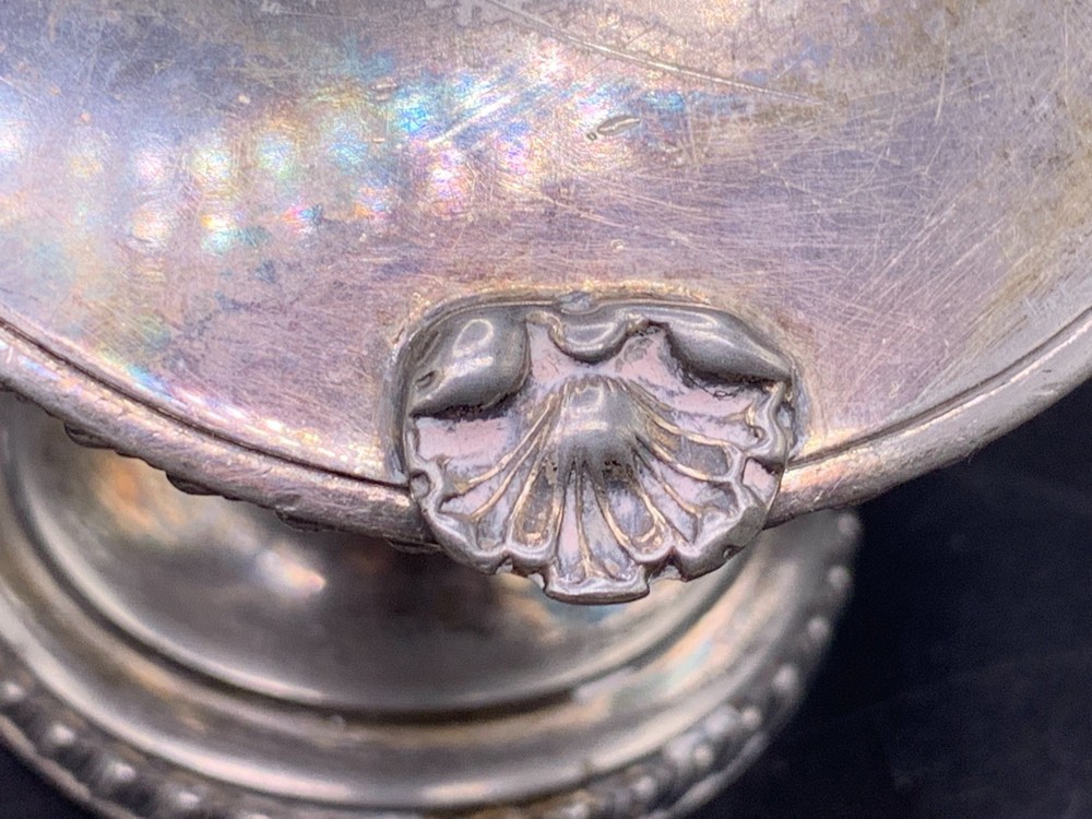 Vintage WALLER & HALL silver plated lidded sugar caddy