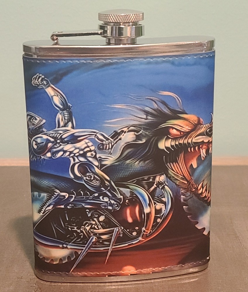 Iron Maiden: Senjutsu 8 oz flask custom made NEW