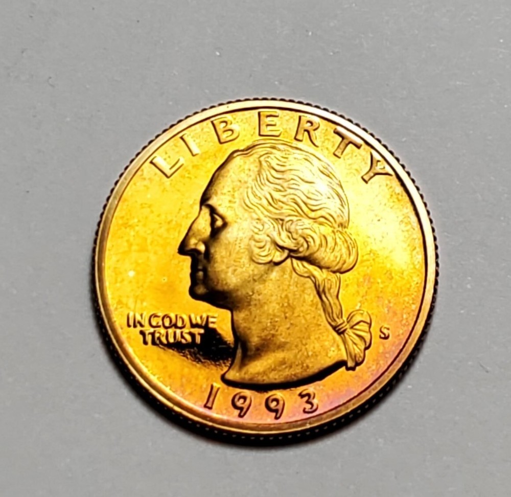 TONED 1993 S WASHINGTON QUARTER CLAD PROOF UNC #C1787