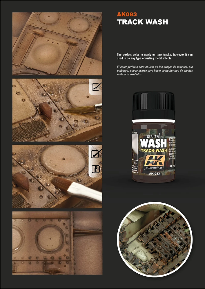 AK Interactive Track Wash Enamel Paint 35ml Bottle