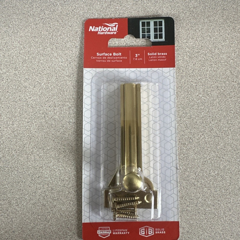 National Hardware V1922 Series Flush Bolt Solid Brass 3" N197-970
