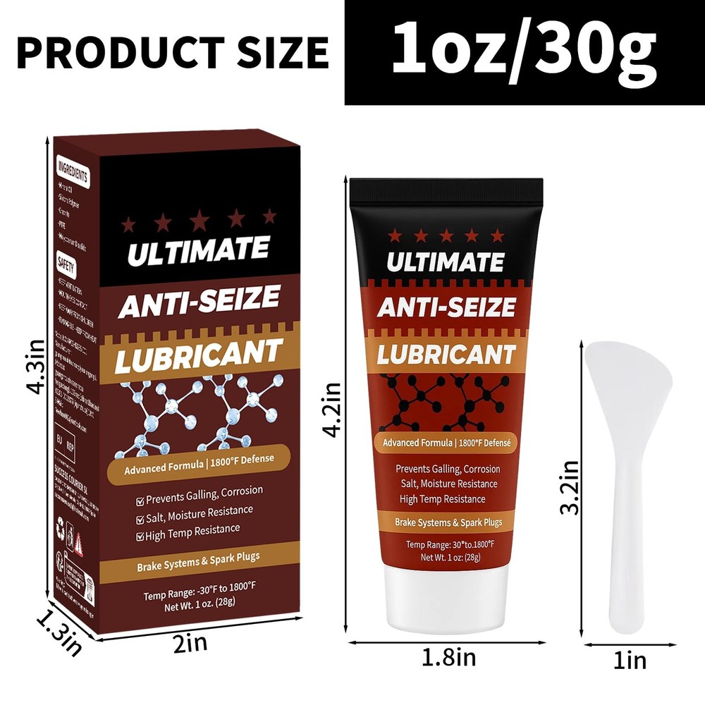 Copper Anti-Seize Thread Lubricant Spark Plug Antiseize Grease Compound 1 oz