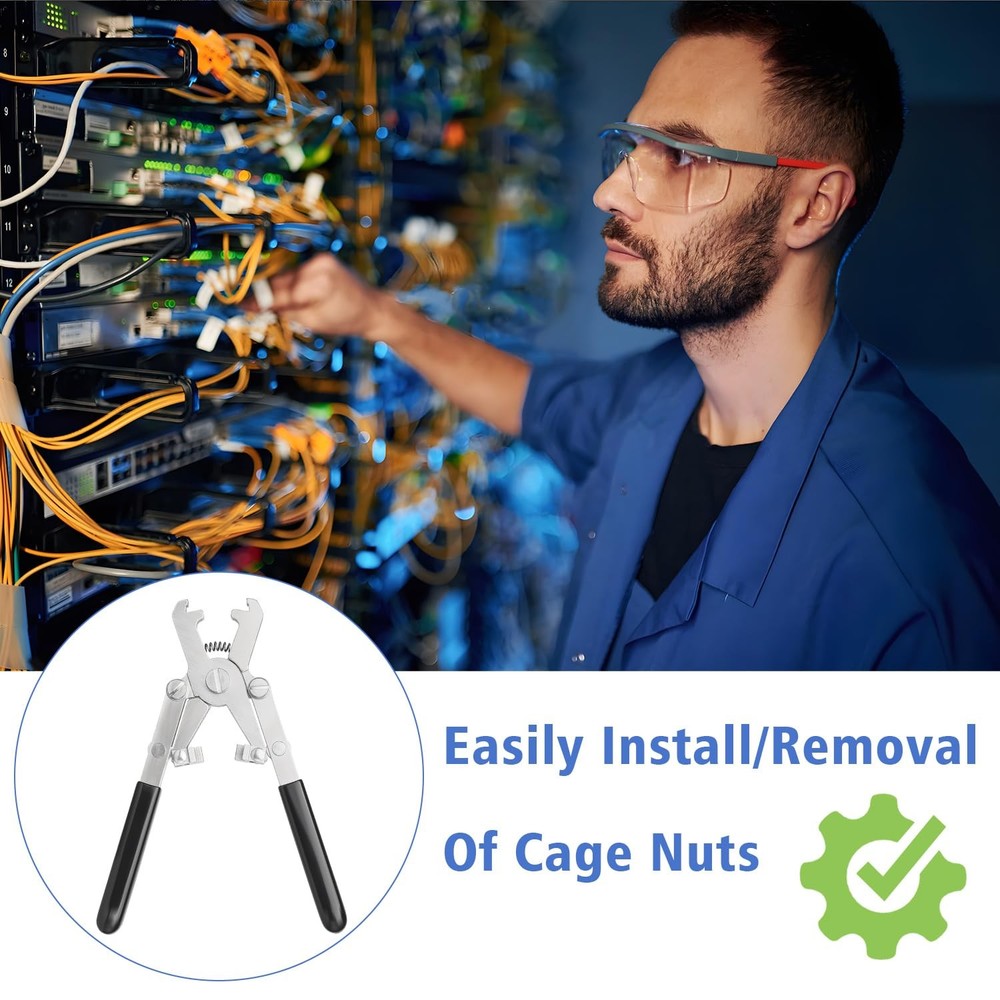 Rotable Cage Nut Tool, Cage Nut Insertion/Removal Tool on The Front, Side and...