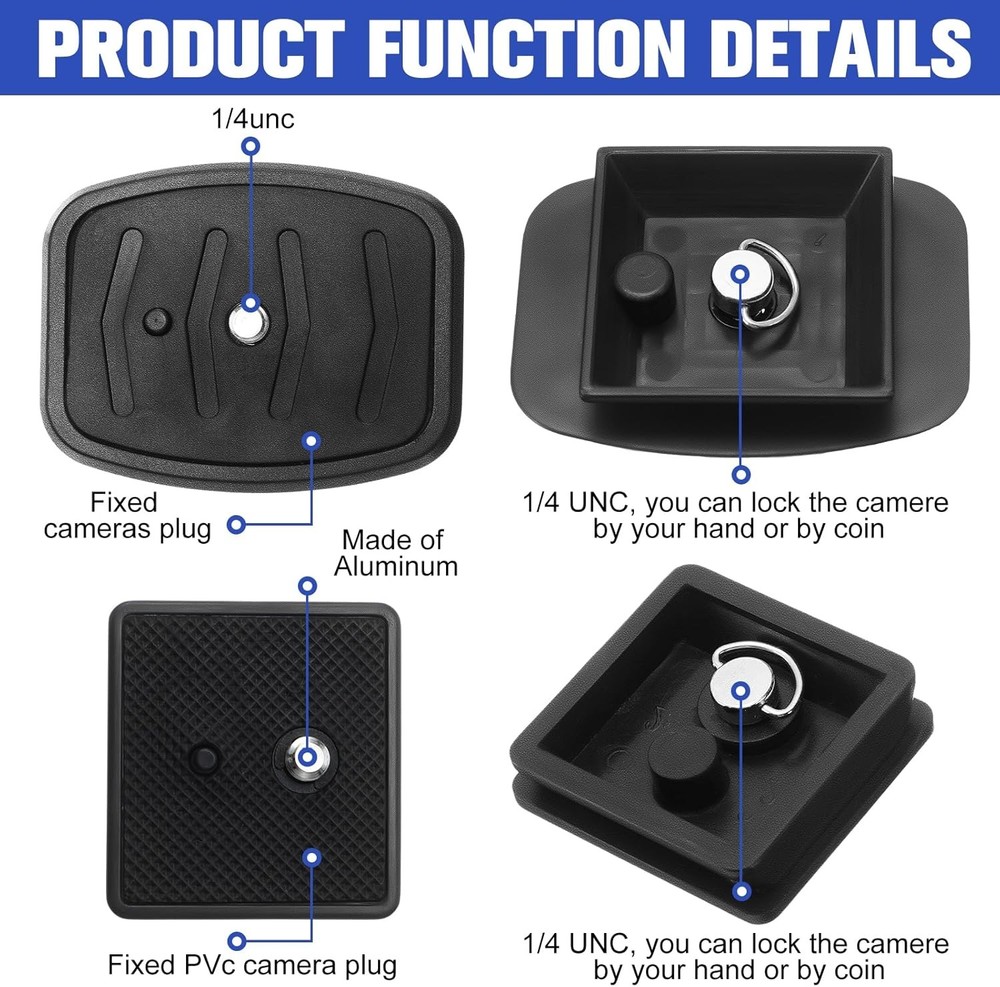 2 Pack 41Mm and 43Mm Tripod Quick Release Plate Camera Mounting Adapter, 2 Sizes