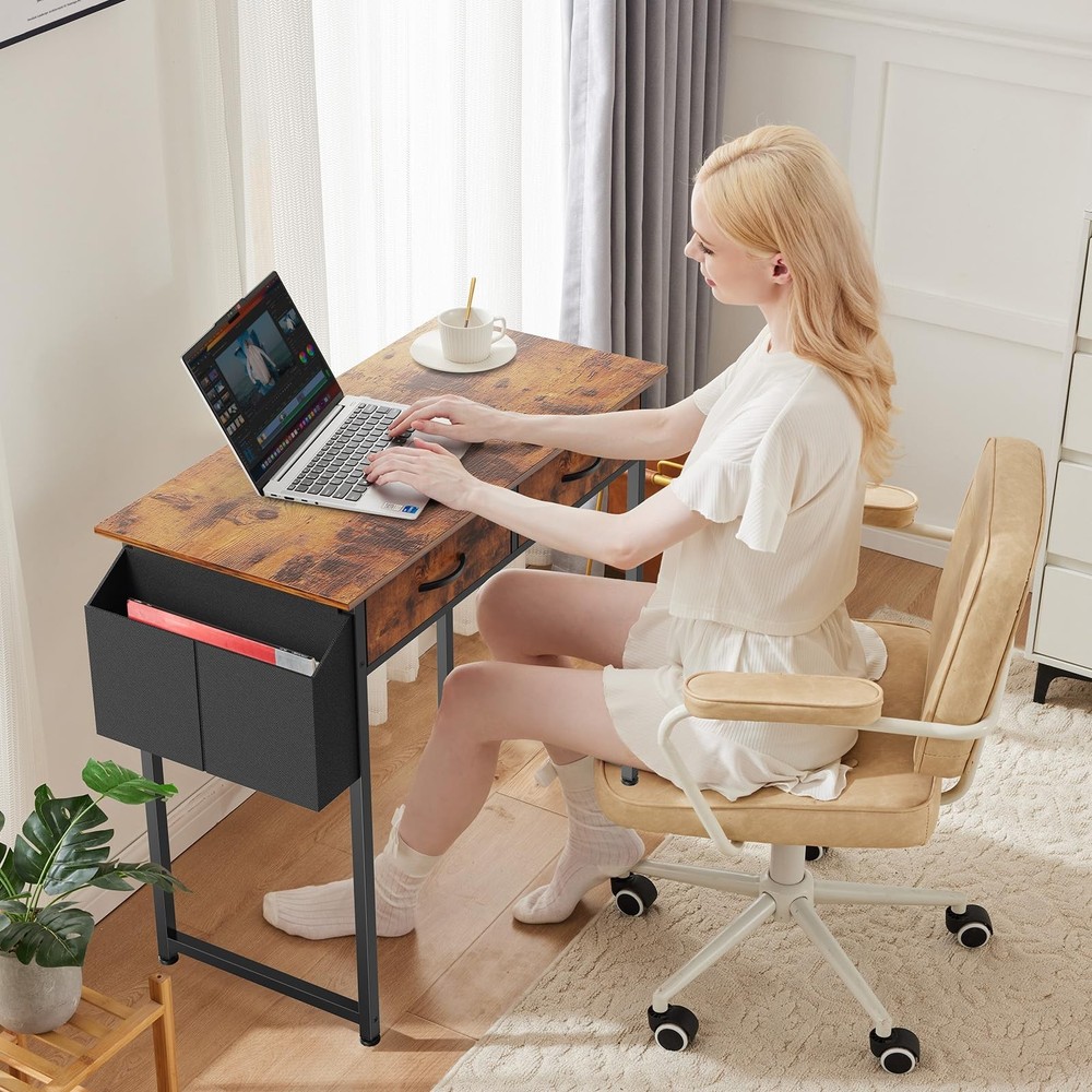 Sweetcrispy Computer Desk Small Home Office Bedroom Writing Study PC Tabke wi...