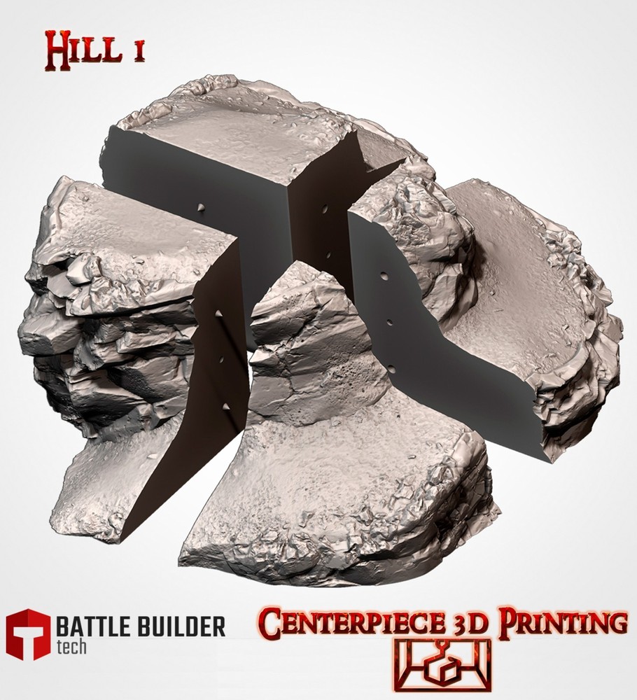 Modern Hills -3d printed Tabletop Terrain Scenery for Grim Future wargaming
