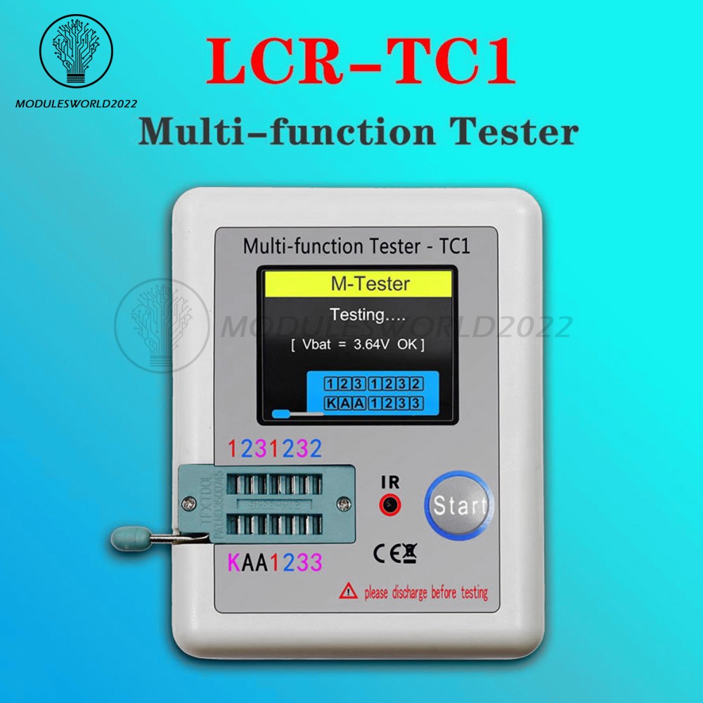 LCR-TC1 Transistor Tester TFT Diode Triode Capacitance Meter NPN PNP MOSFET