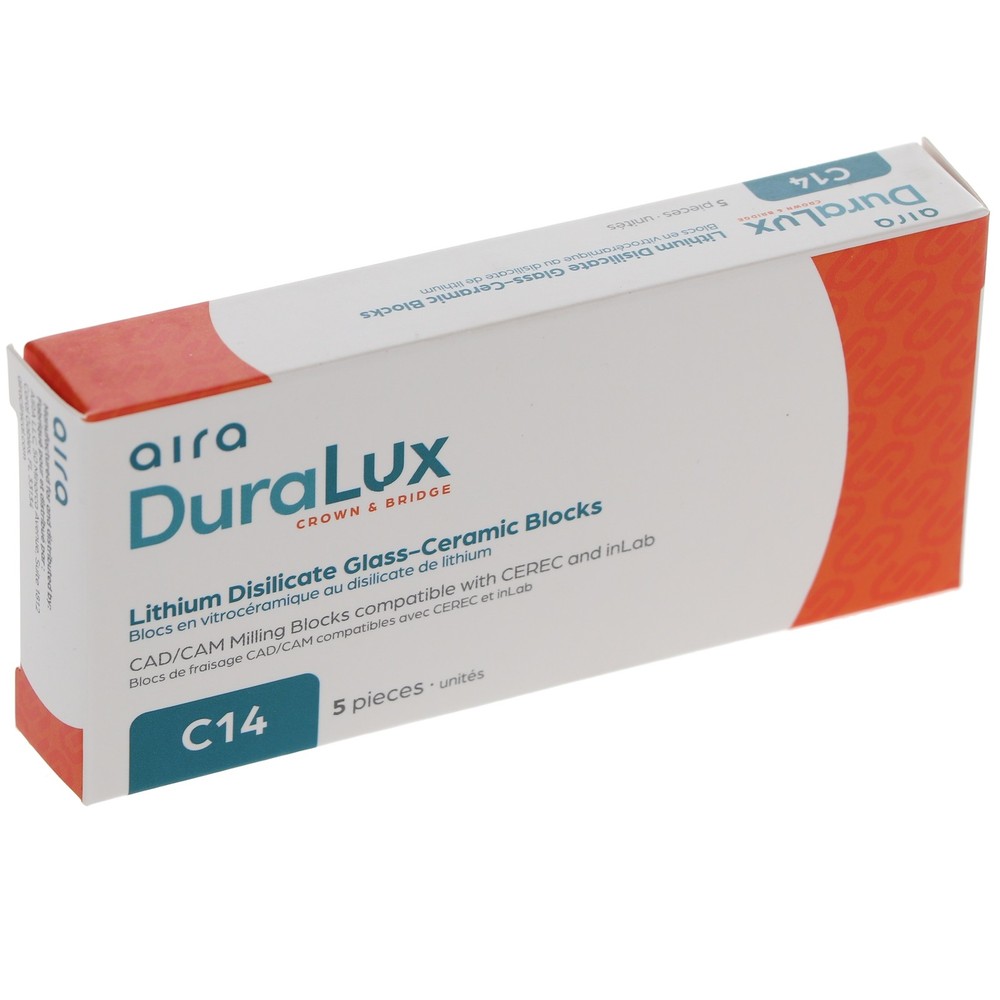 Aira 600121 DuraLux IPS e.max Type Blocks CAD inLab HT A2 C14 5/Pk
