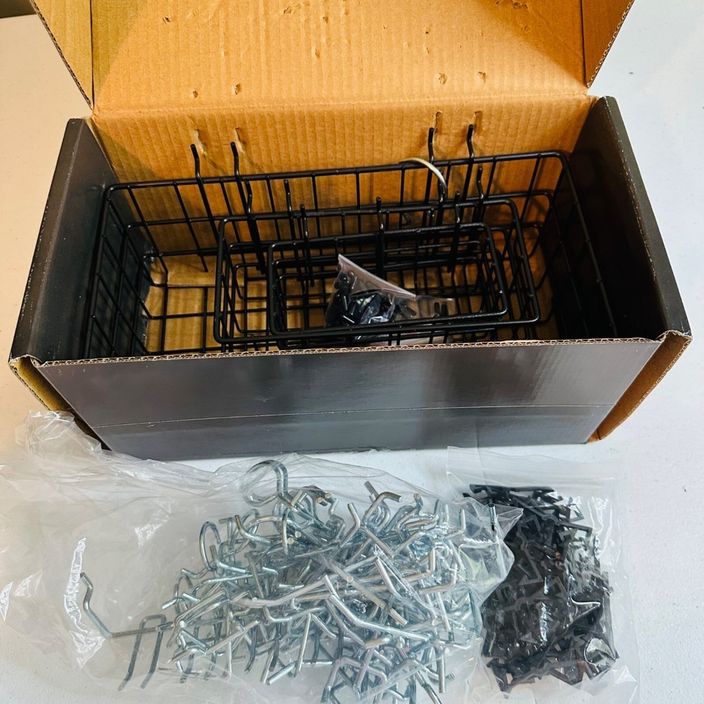 80 Pcs Pegboard Basket and Pegboard Hooks For Organizing Tools & Accessories