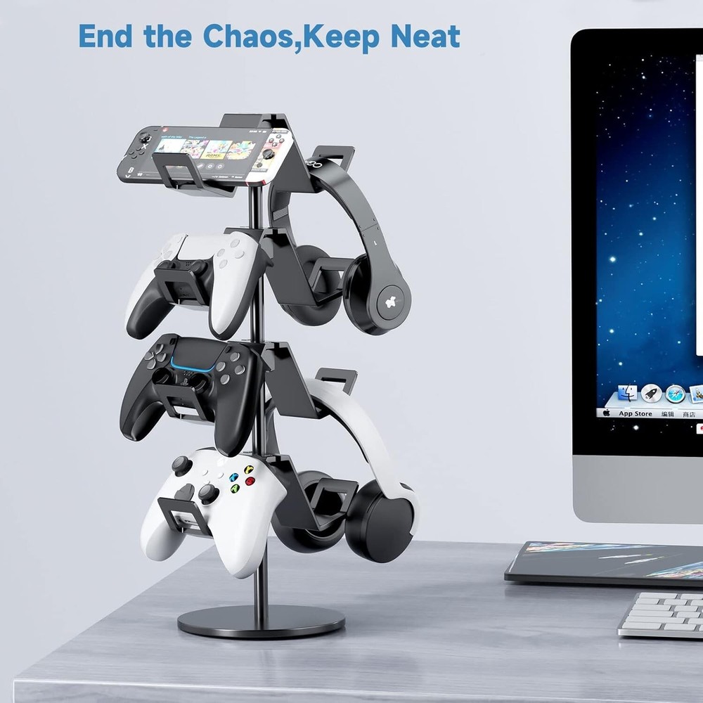 Controller Holder 4 Tier,Headphone Stand - Adjustable Controller Stand for Xbox