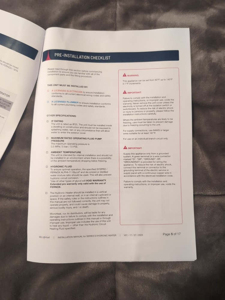 NEW JVIS USA MicroHeat 6-13 Electric Underfloor Hydronic Heater. 240V 1ph 60 HZ