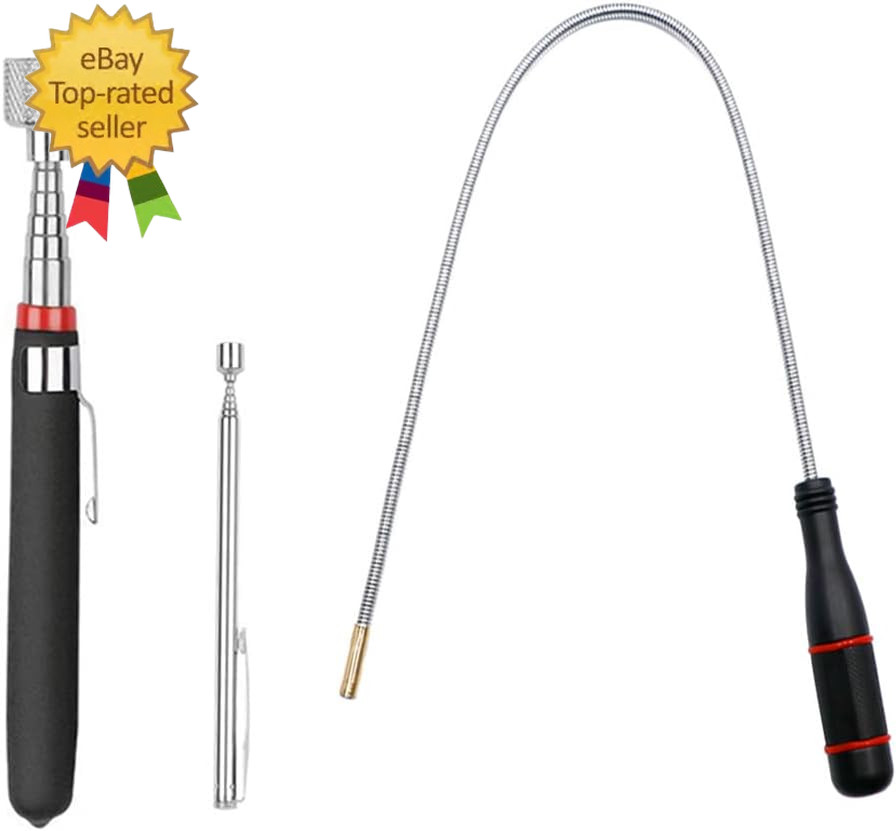 3 Pack Telescoping Magnet Pick-Up Tool Set - Retrieving Telescoping Magnet Picku