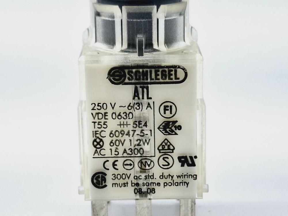 SCHLEGEL ATL GREEN PUSH BUTTON SWITCH 250VDC